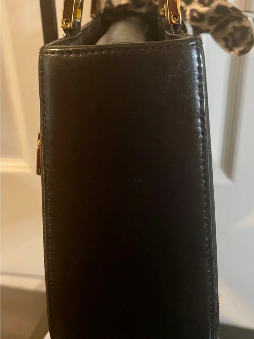 EUC MCM Black Logo Satchel